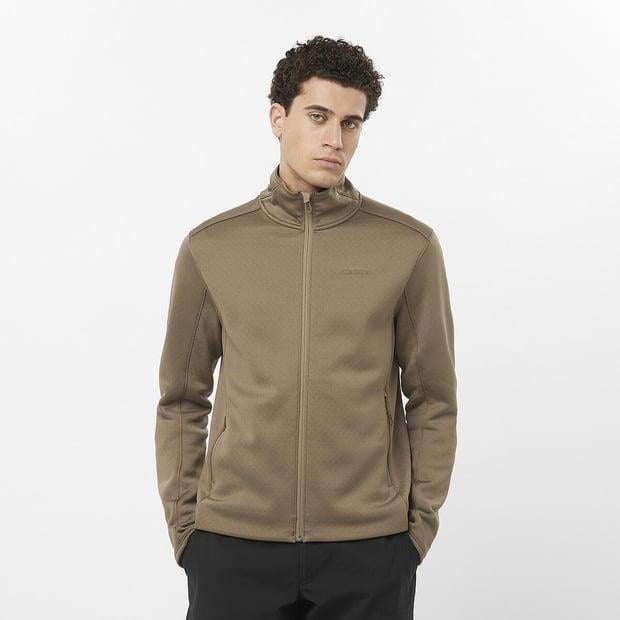 Salomon LC2329100 Sntial Midfleece FZ M Shitake Erkek Outdoor Polar