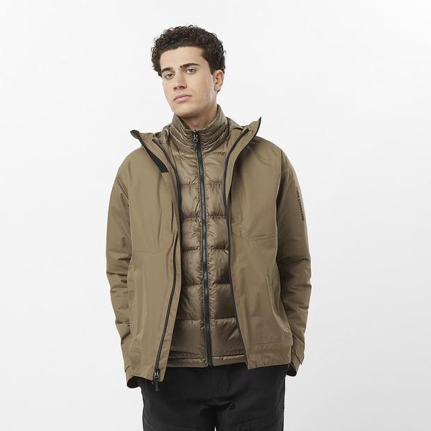 Salomon LC2353100 Patroller 3IN1 Down JKT M Shitake Erkek Outdoor Ceket