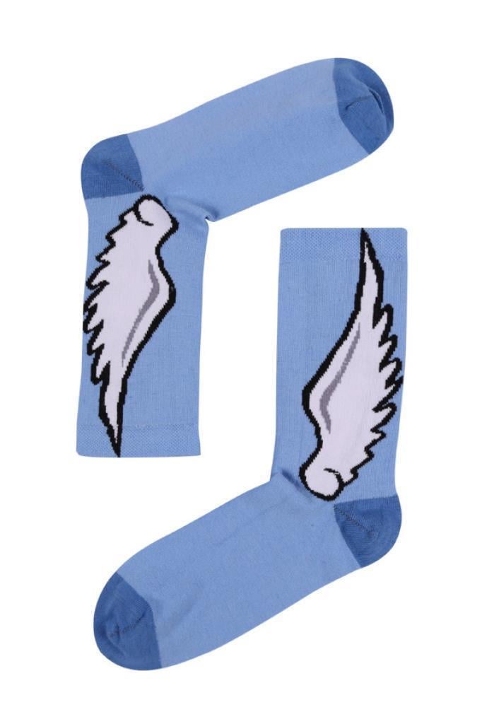 Socks Company 15KDCR727K Mavi-Bulut Desenli Kadın Çorap