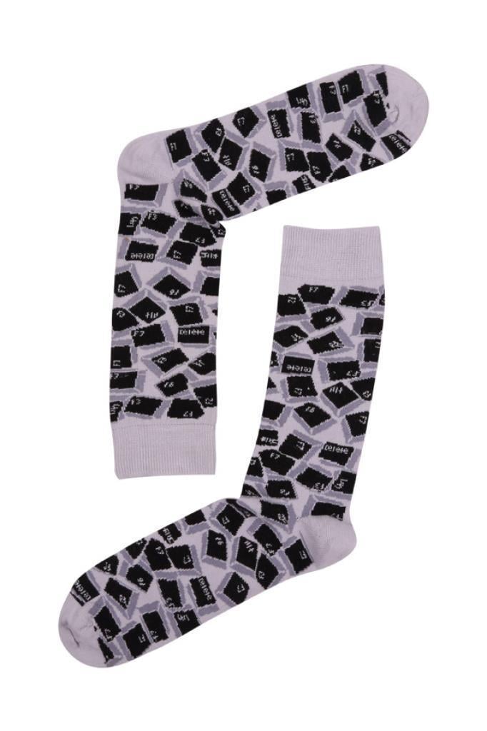 Socks Company Bej-Küp Desenli Erkek Çorap
