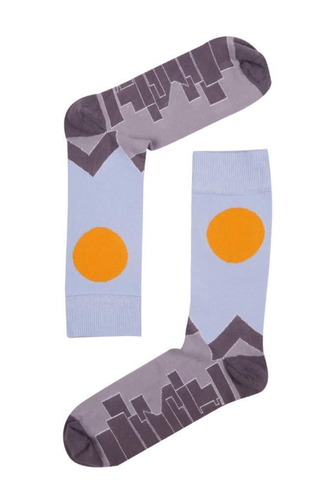 Socks Company Mavi-Sarı Top Desenli Erkek Çorap