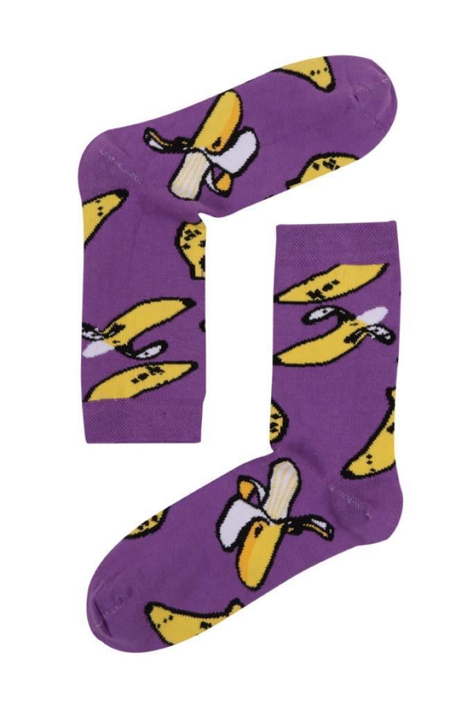 Socks Company Mor-Muz Desenli Kadın Çorap