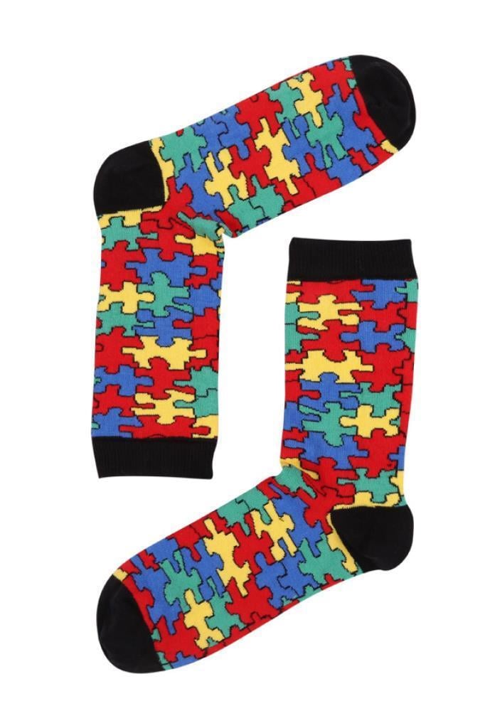 Socks Company Siyah-Pazıl Desenli Kadın Çorap