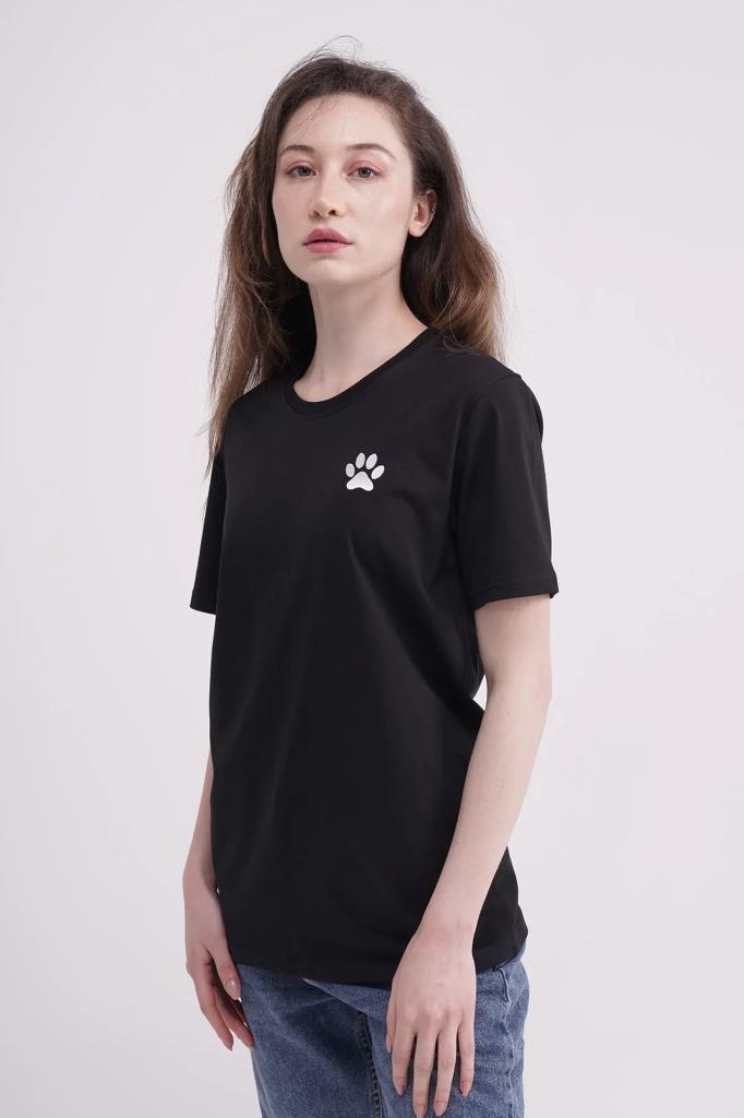 The Socks Company 23SCTS231U Pati Nakışlı Yaka Siyah Tshirt