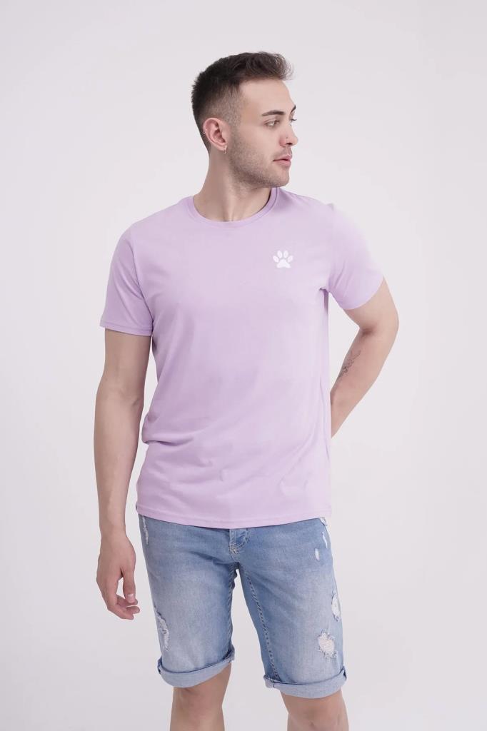 The Socks Company 23SCTS232U Pati Nakışlı Bisiklet Yaka Lila Tshirt
