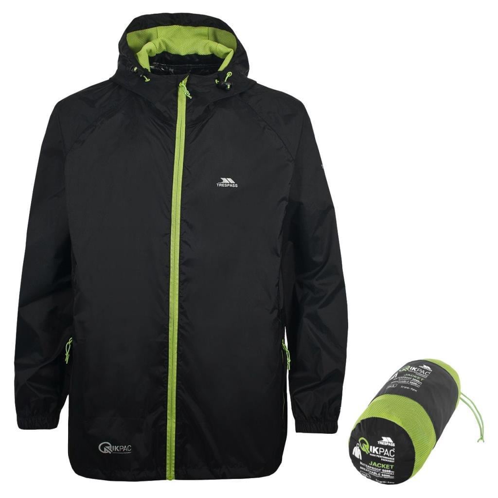 Trespass UAJKRATR0001 Qikpac X TP75 Black Erkek Yağmurluk