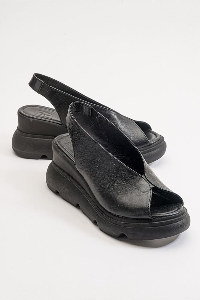 Wella 7672 Siyah Kadın Sandalet