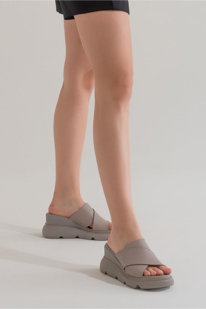 Zeyn Shoes 7673 Gri Kadın Terlik