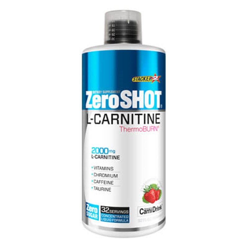 stacker2 zero shot 3000 mg l-carnitine 60 ml Carnitine Shot, ml, Strawberry, Pre-Workout Shots Zero Shot 60 Ml 3000Mg