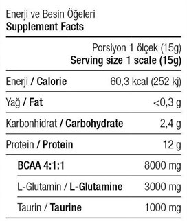 West Nutrition BCAA 12000 Plus Glutamin Taurin 36 ŞaseBCAA + Glutamine