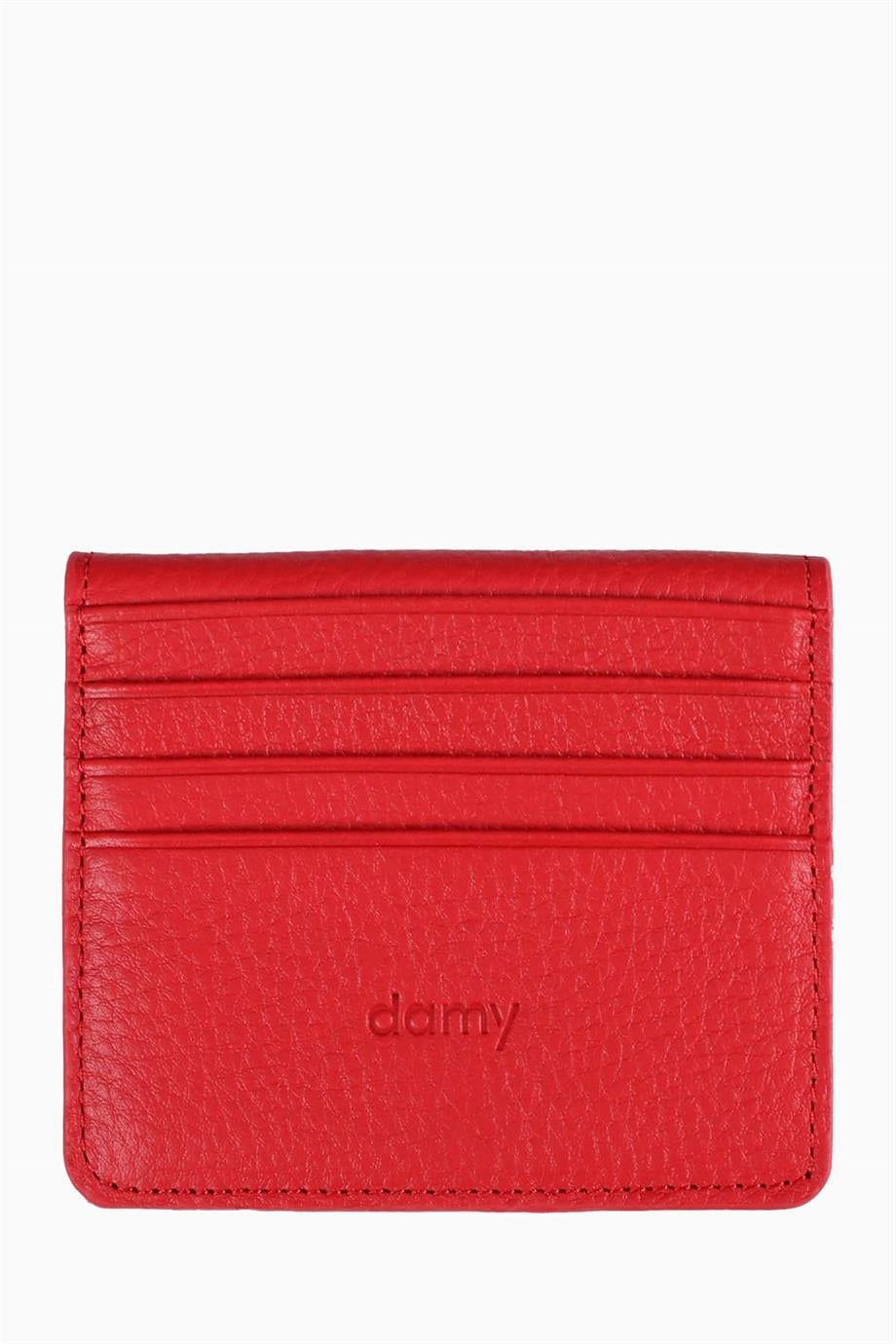 Hakiki Deri Unisex Kartlık 512MG - Kırmızı