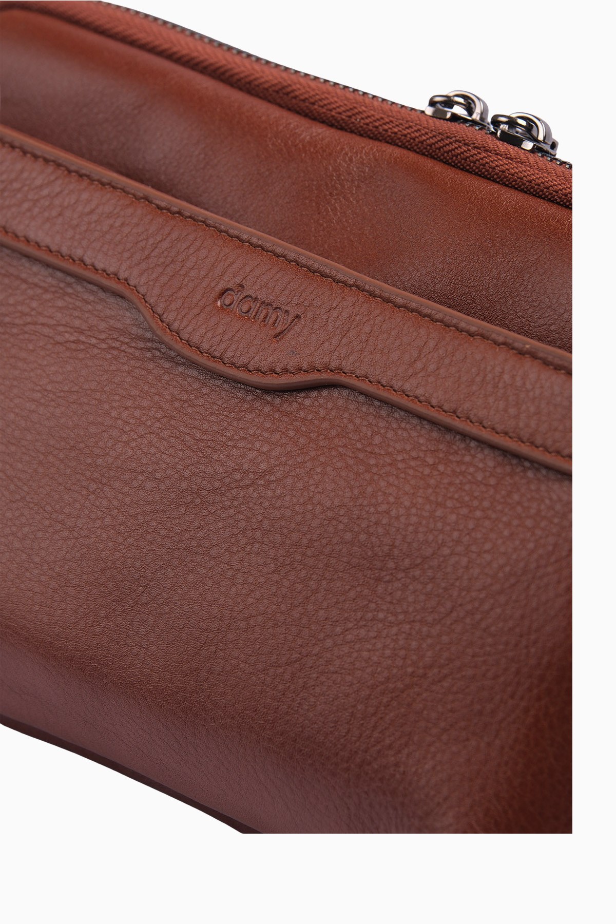 Hakiki Deri Erkek El Çantası 8409 - Taba