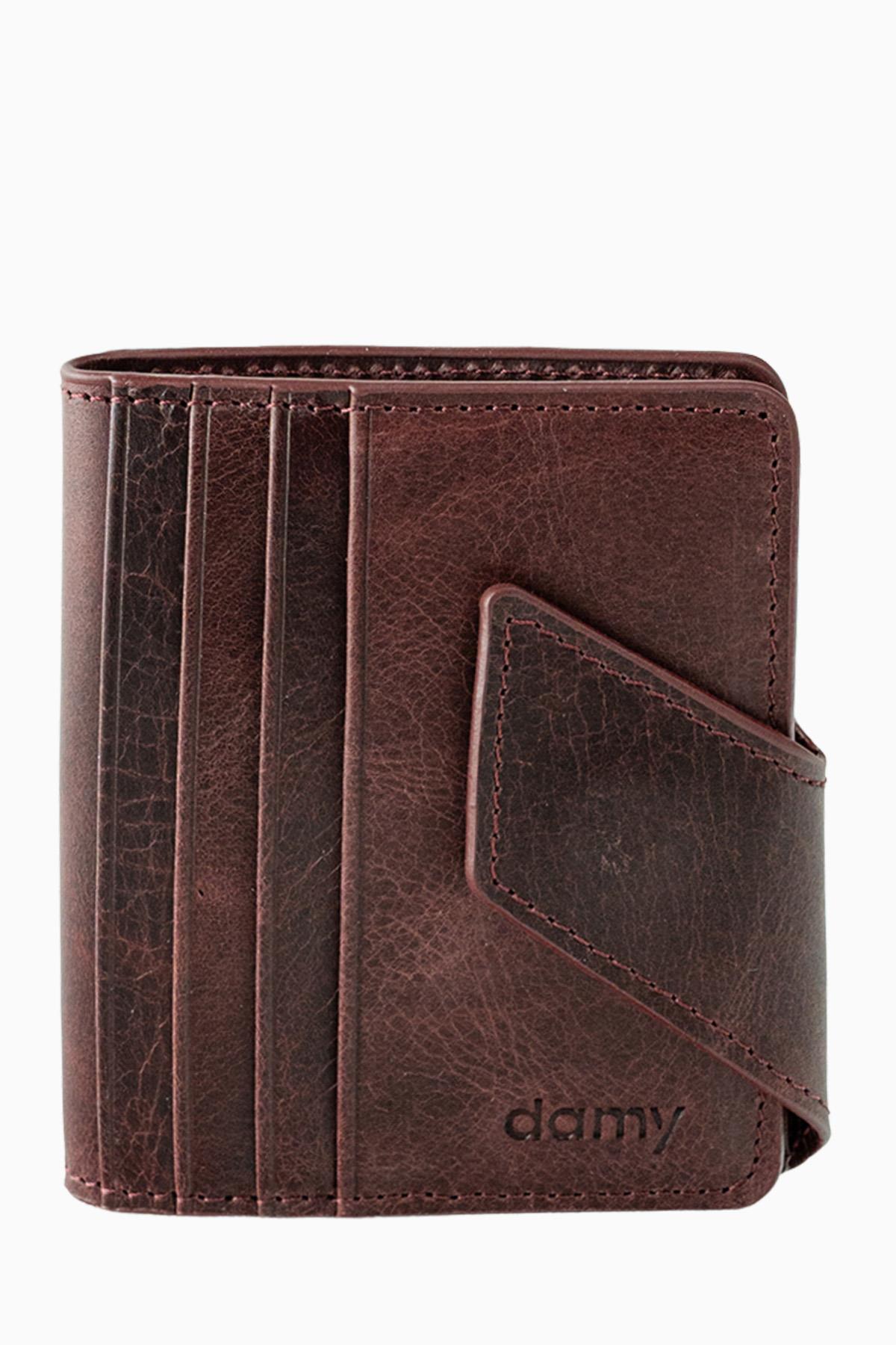 Hakiki Deri Mıknatıslı Erkek Cüzdan 513 - Bordo
