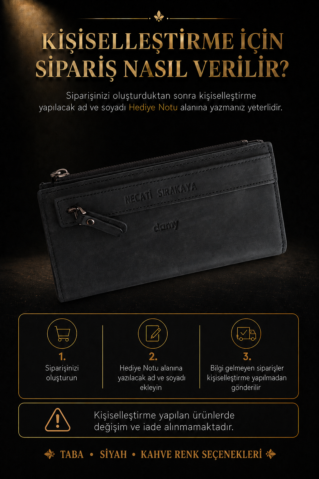 Hakiki Deri RFID Korumalı El Portföyü 860 - Kahve