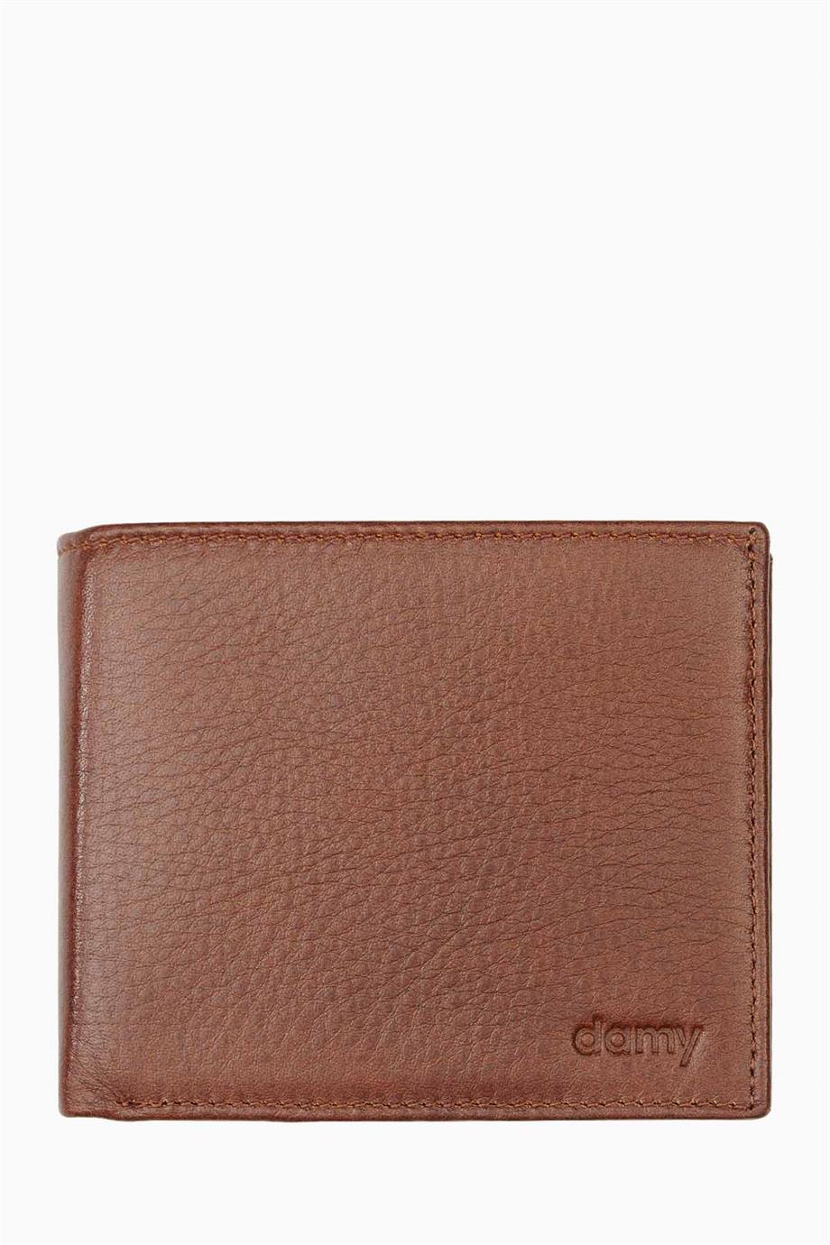 Hakiki Deri RFID Korumalı Erkek Cüzdan 1301 - Taba