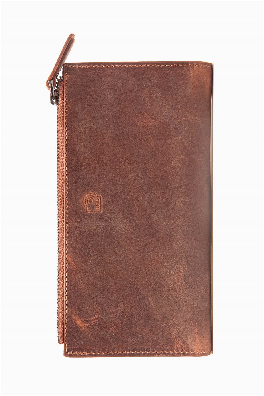 Hakiki Deri RFID Korumalı El Portföyü 860 - Taba