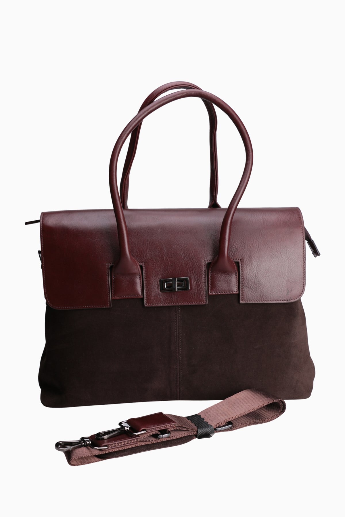 Hakiki Deri Unisex Evrak Çantası 8503 - Kahverengi