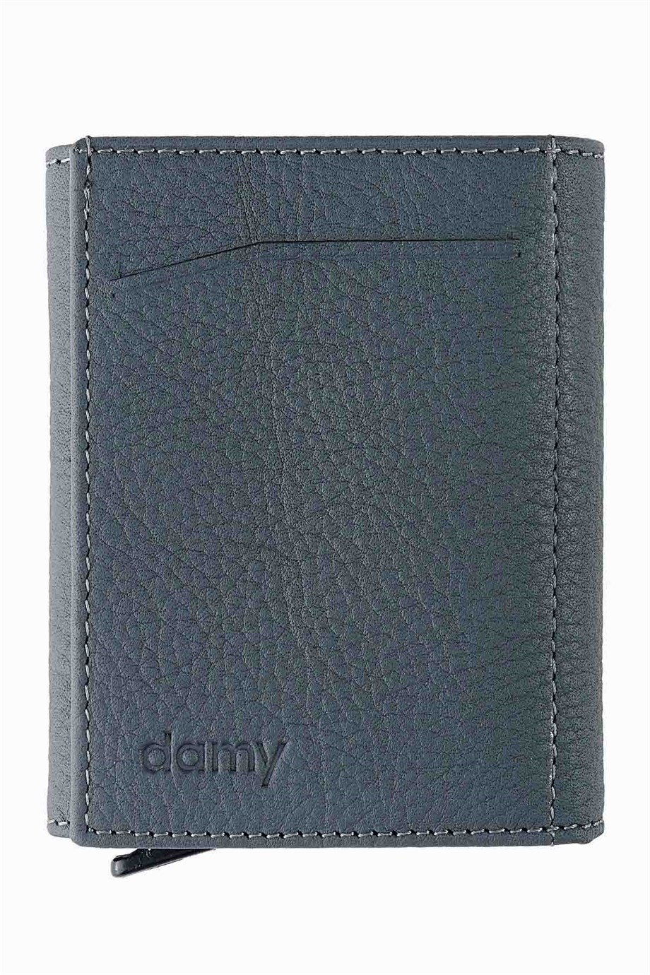 Hakiki Deri Unisex Mekanizmalı Cüzdan 626MG - Gri