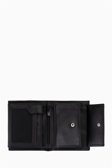 Hakiki Deri Büyük Erkek Cüzdan 1102AR - Siyah