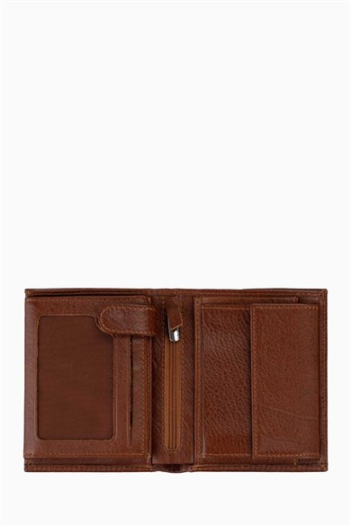 Hakiki Deri Büyük Erkek Cüzdan 1102AR - Taba