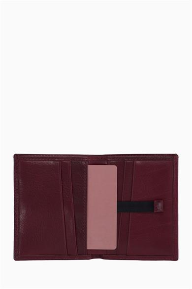 Hakiki Deri Dikey Erkek Cüzdan – Kredi Kartlık, Kağıt Para Bölmeli, Kişiye Özel İsim Yazılı Cüzdan 216  - Bordo