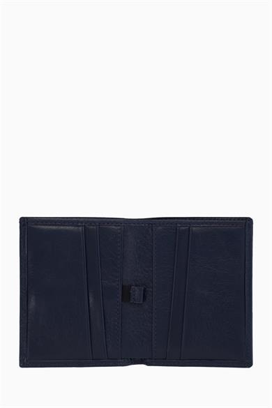 Hakiki Deri Dikey Erkek Cüzdan – Kredi Kartlık, Kağıt Para Bölmeli, Kişiye Özel İsim Yazılı Cüzdan 216 - Lacivert