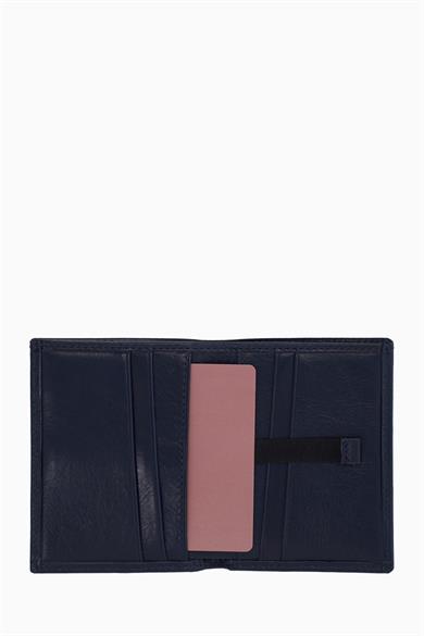 Hakiki Deri Dikey Erkek Cüzdan – Kredi Kartlık, Kağıt Para Bölmeli, Kişiye Özel İsim Yazılı Cüzdan 216 - Lacivert