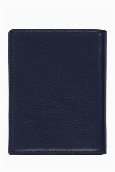 Hakiki Deri Dikey Erkek Cüzdan – Kredi Kartlık, Kağıt Para Bölmeli, Kişiye Özel İsim Yazılı Cüzdan 216 - Lacivert