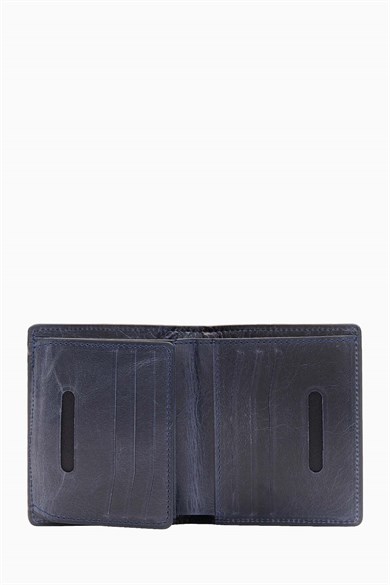 Hakiki Deri RFID Korumalı Erkek Cüzdan 290CR - Lacivert