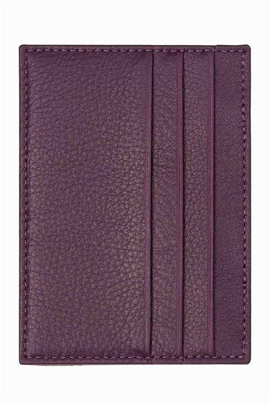 Hakiki Deri Sihirli Kartlık 3101 - Mürdüm