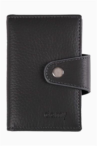 Hakiki Deri RFID Korumalı Akordiyon Kartlık 415 - Antrasit