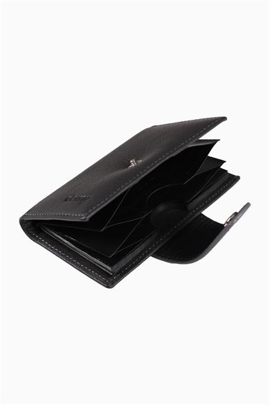 Hakiki Deri RFID Korumalı Akordiyon Kartlık 415 - Antrasit