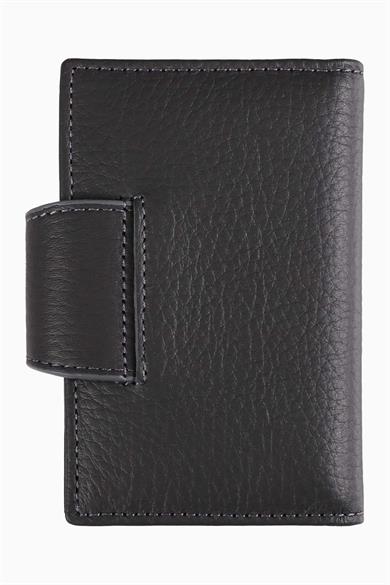 Hakiki Deri RFID Korumalı Akordiyon Kartlık 415 - Antrasit