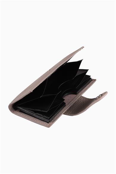 Hakiki Deri RFID Korumalı Akordiyon Kartlık 415 - Vizon