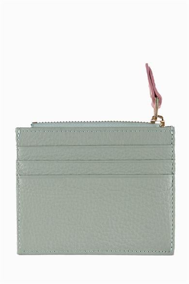 Hakiki Deri Kadın Kartlık 535 - Pudra - Yeşil