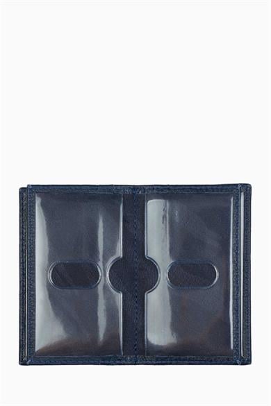 Hakiki Deri Kredi Kartlık-Kimliklik 555AR - Lacivert