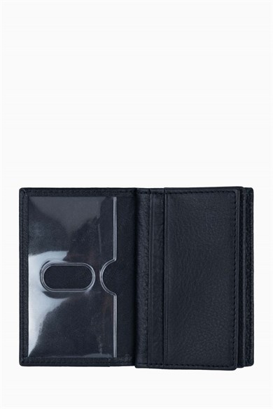 Hakiki Deri Kredi Kartlık-Kimliklik 555AR - Siyah