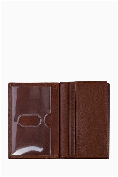 Hakiki Deri Kredi Kartlık-Kimliklik 555AR - Taba