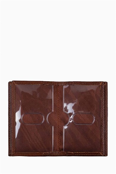 Hakiki Deri Kredi Kartlık-Kimliklik 555AR - Taba