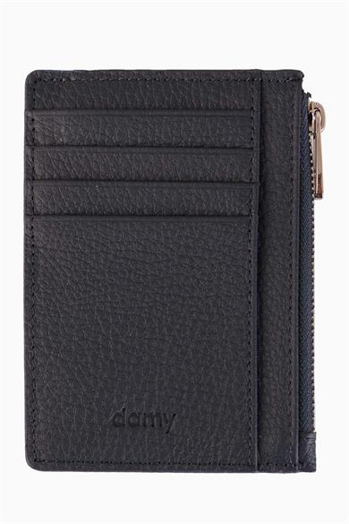 Hakiki Deri Minimal Kartlık Cüzdan 589 - Lacivert