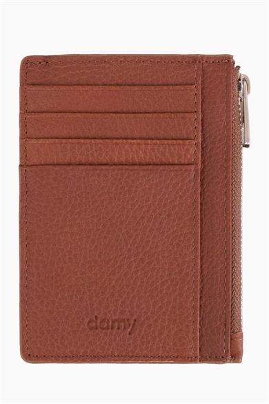 Hakiki Deri Minimal Kartlık Cüzdan 589 - Taba