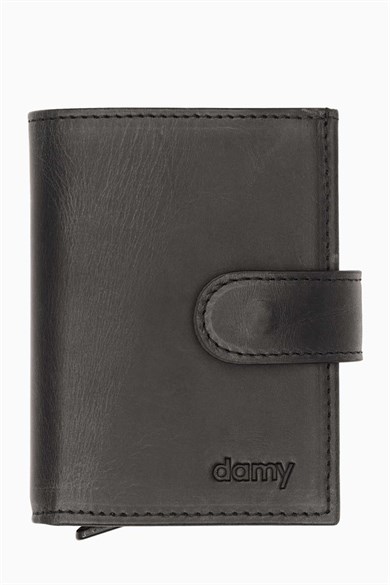 Hakiki Deri Mekanizmalı Cüzdan 615CR - Siyah