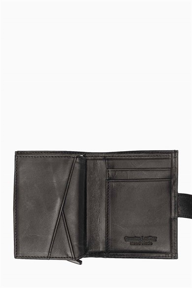 Hakiki Deri Mekanizmalı Cüzdan 615CR - Siyah
