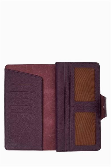 Hakiki Deri Unisex El Portföyü 805 - Mürdüm