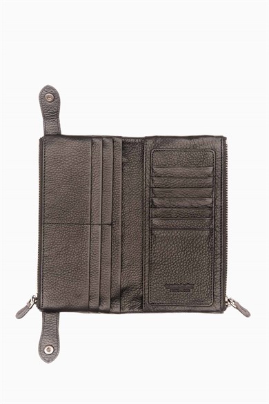 Hakiki Deri Kadın Cüzdan - Portföy 8215 - Siyah