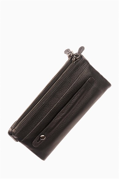 Hakiki Deri Kadın Cüzdan - Portföy 8215 - Siyah