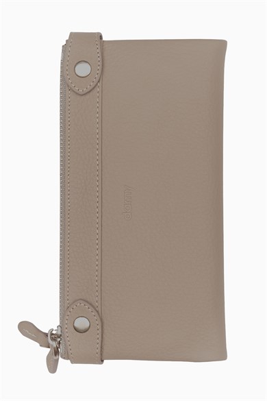 Hakiki Deri Kadın Cüzdan - Portföy 8215 - Vizon