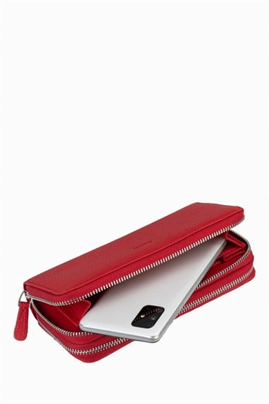 Hakiki Deri Unisex El Portföyü 8265MG - Kırmızı