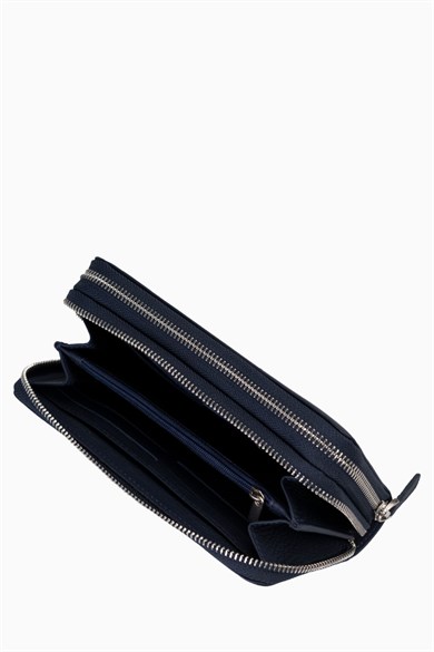 Hakiki Deri Unisex El Portföyü 8265MG - Lacivert