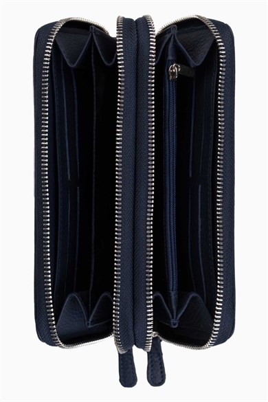 Hakiki Deri Unisex El Portföyü 8265MG - Lacivert